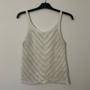 ARDENE‎ White Chevron Knit Tank Top Women's XS